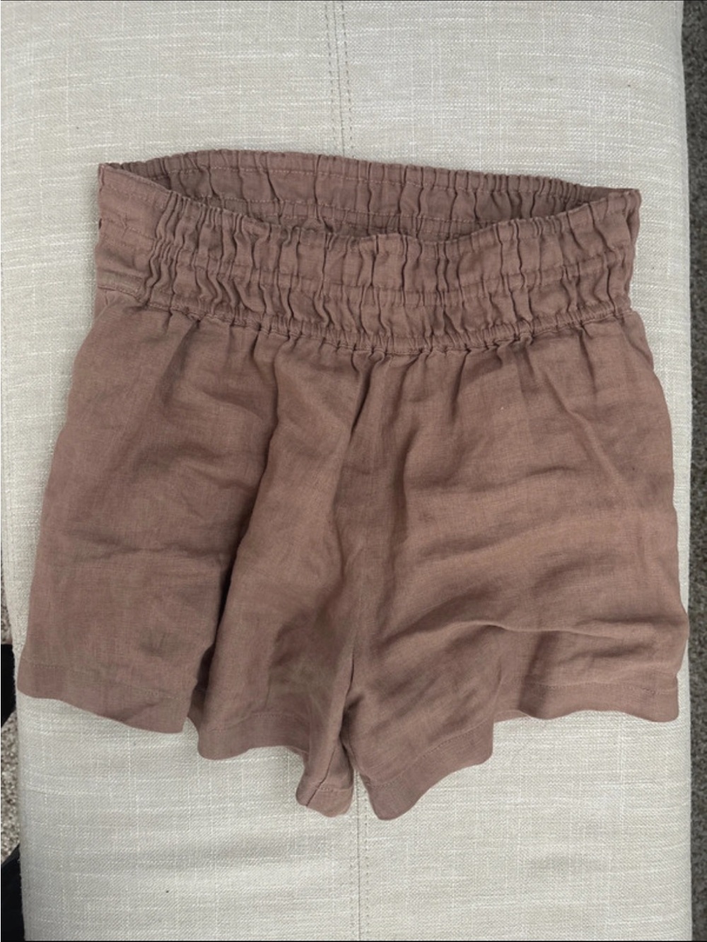 Antropologie linen Somerset shorts - high waisted XXS